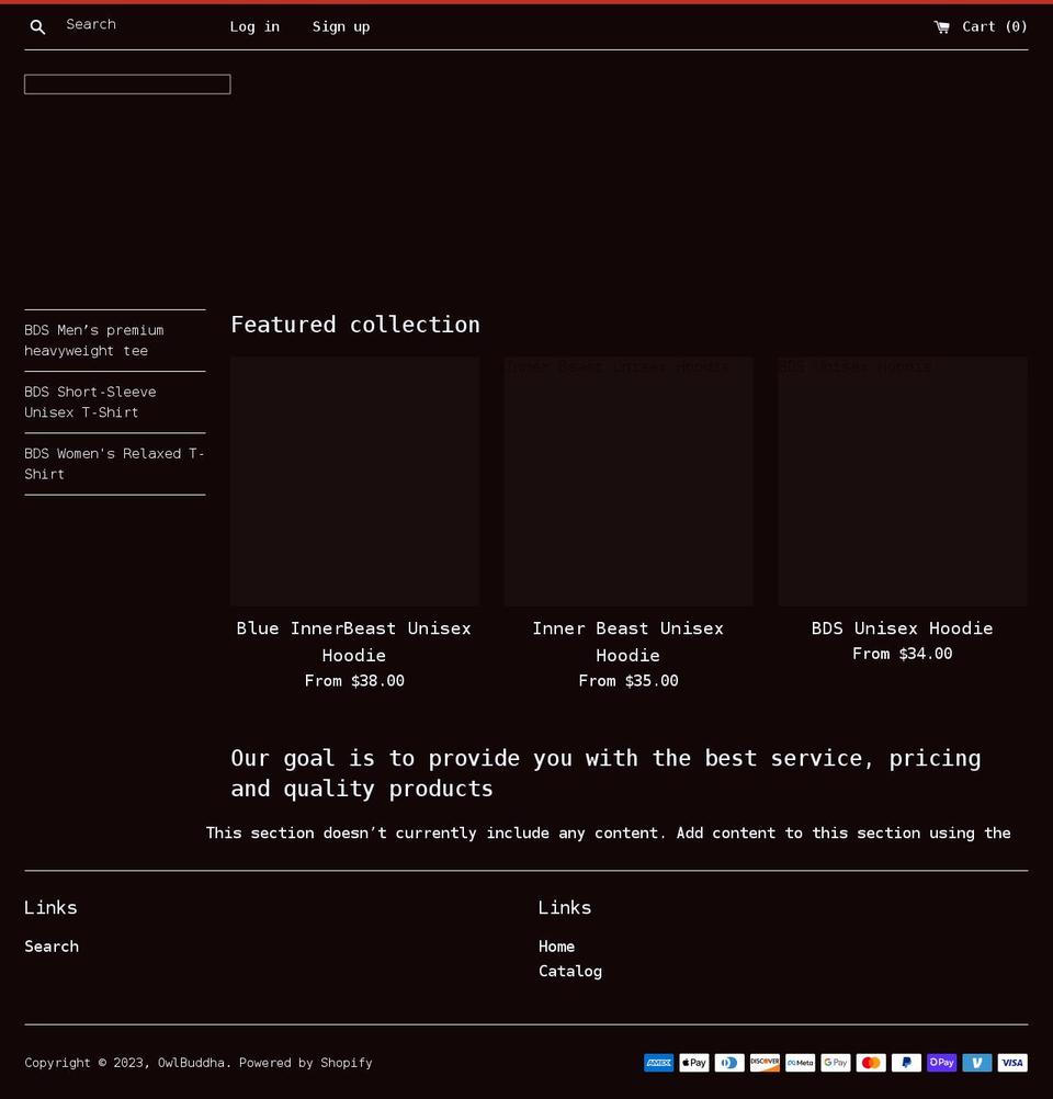 owlbuddha.com shopify website screenshot