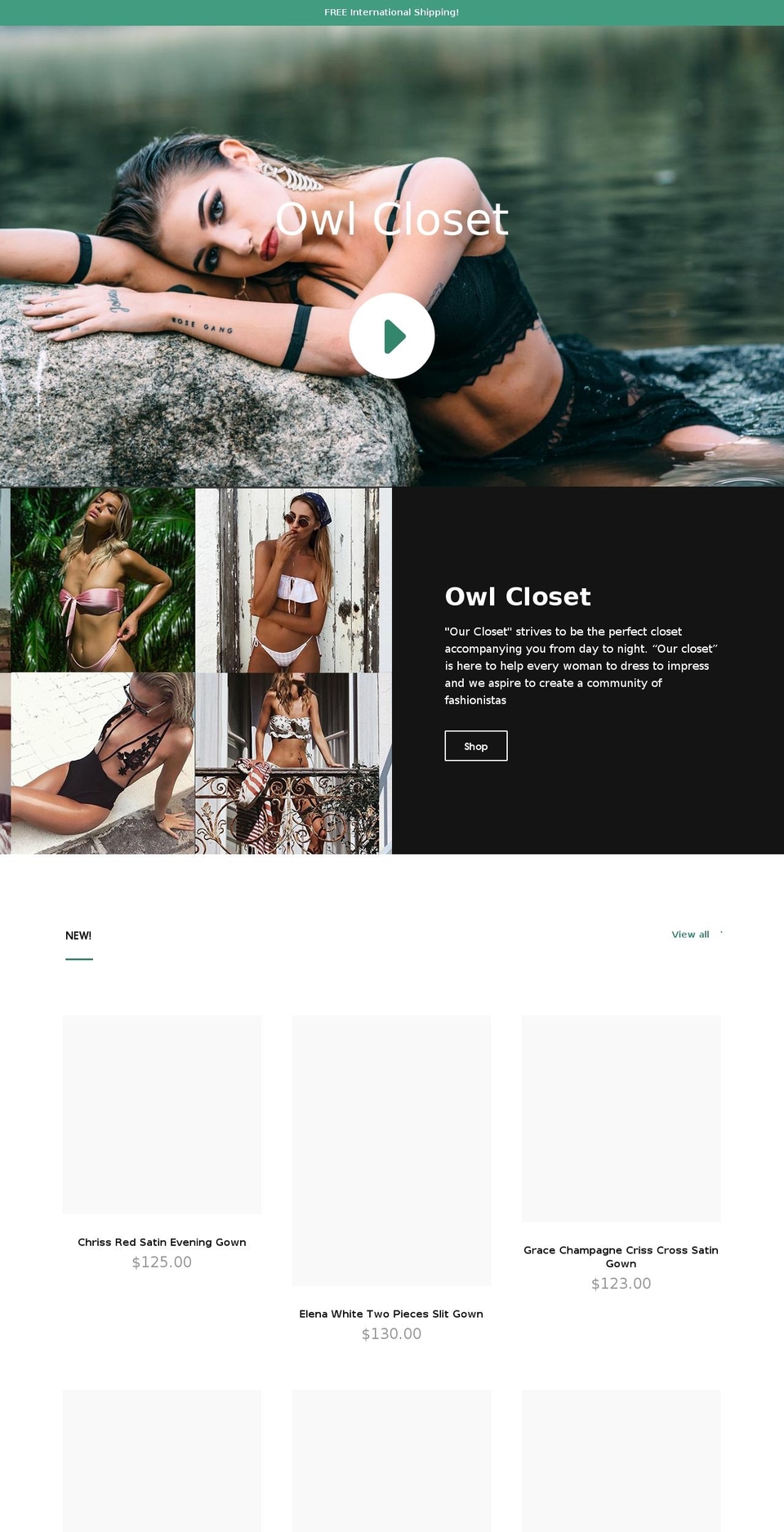 owlcloset.com shopify website screenshot