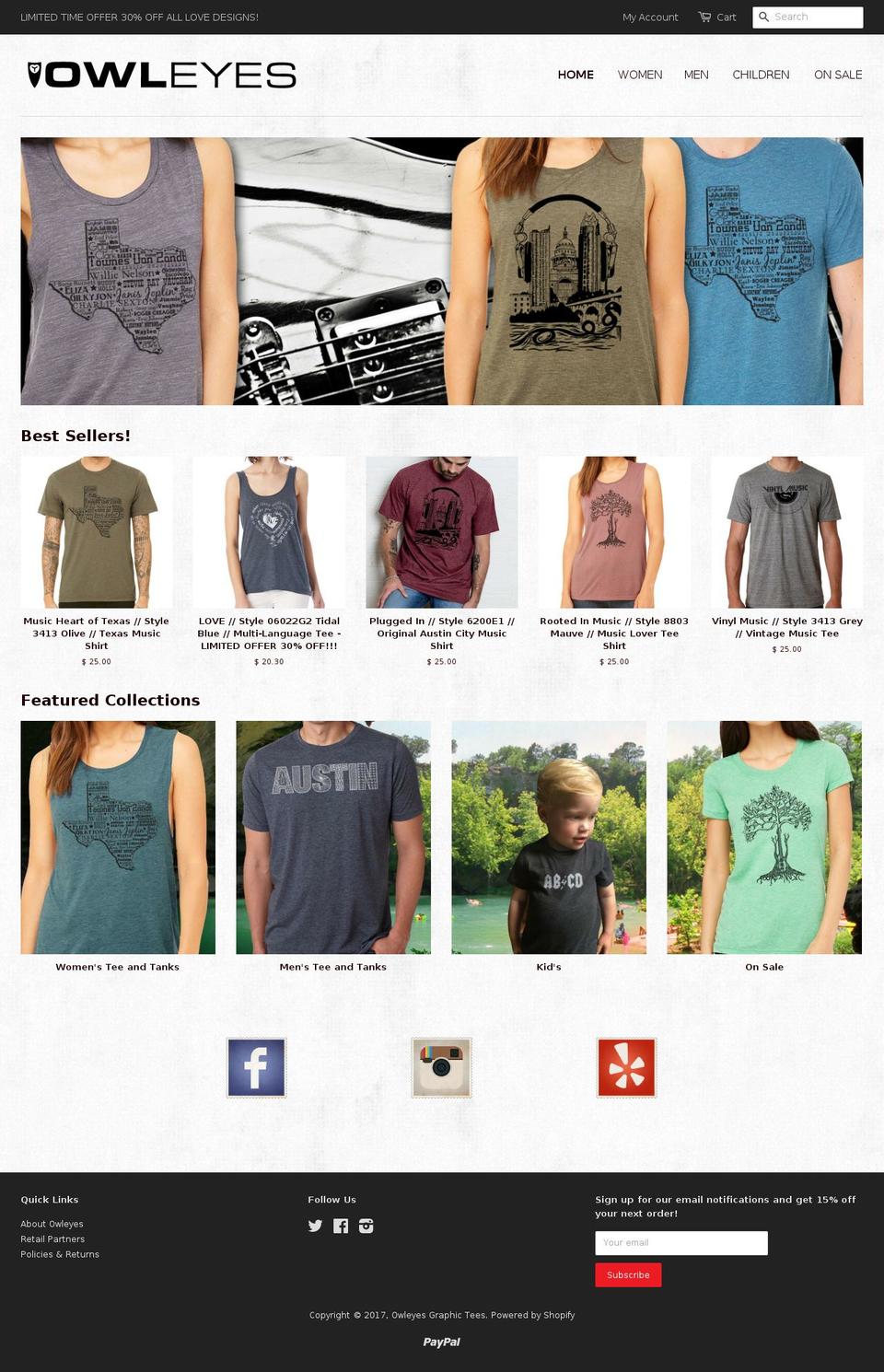 owleyeslandingboutique.com shopify website screenshot