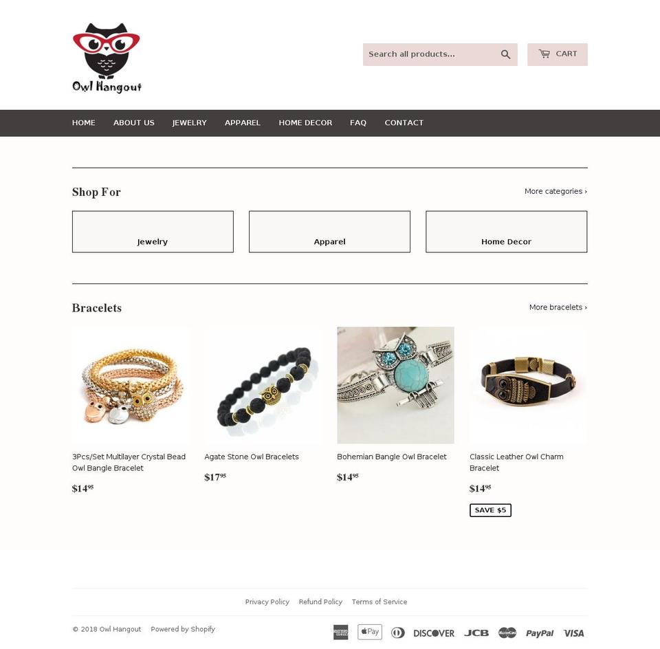 owlhangout.com — Shopify storefront screenshot