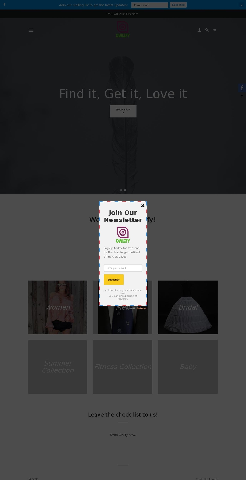 owlify.net shopify website screenshot
