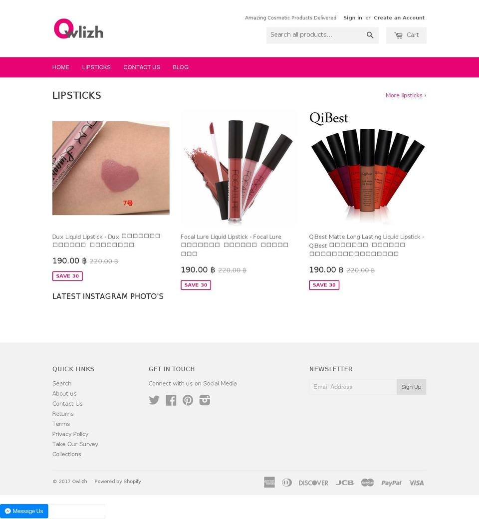 owlizh.com shopify website screenshot