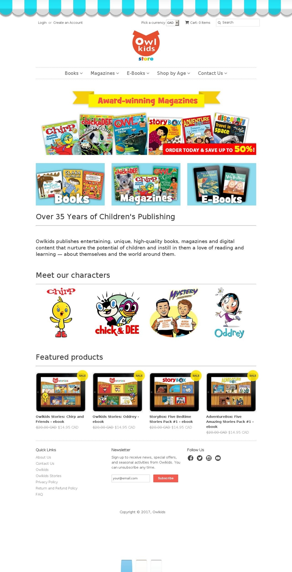 owlkidsstore.com shopify website screenshot