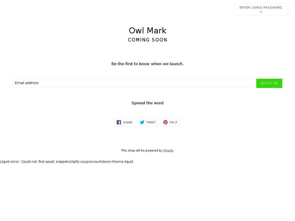 owlmark.com — Shopify storefront screenshot