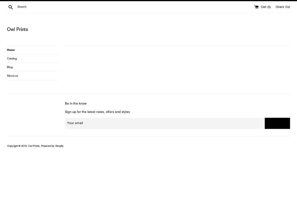 owlprints.net shopify website screenshot