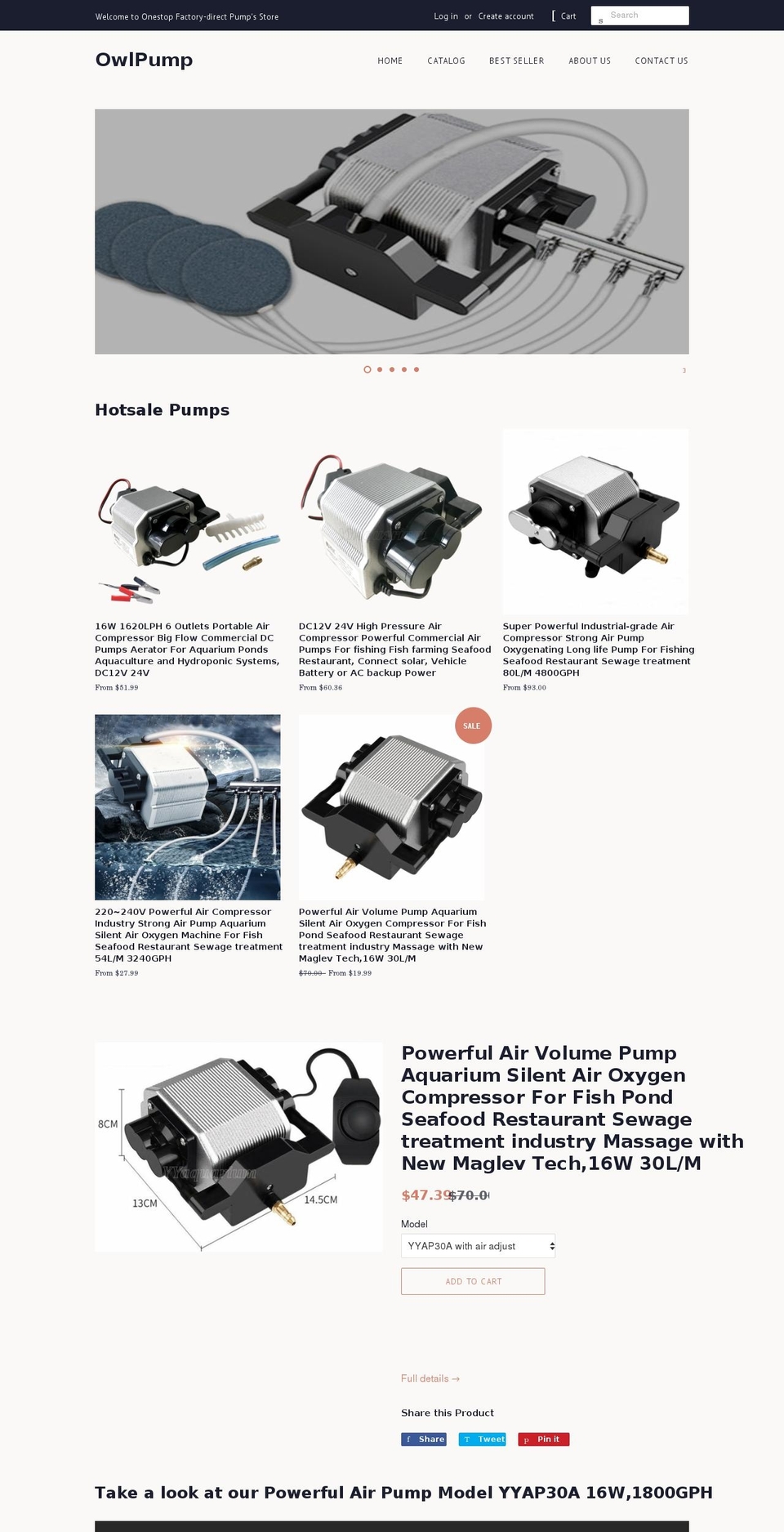 owlpump.com shopify website screenshot