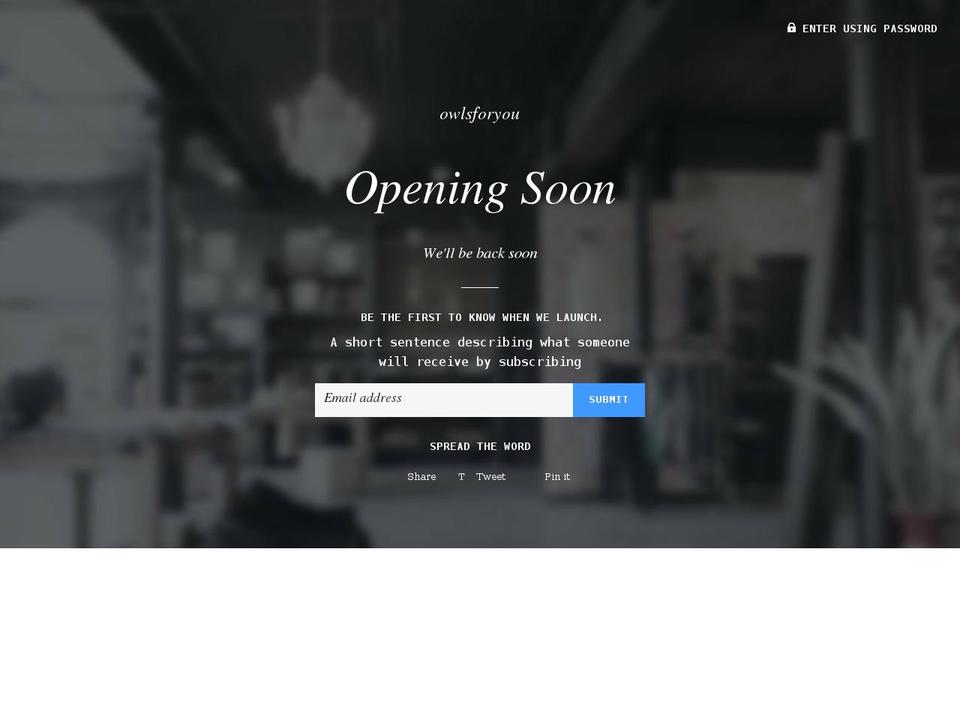 owlsforyou.com shopify website screenshot