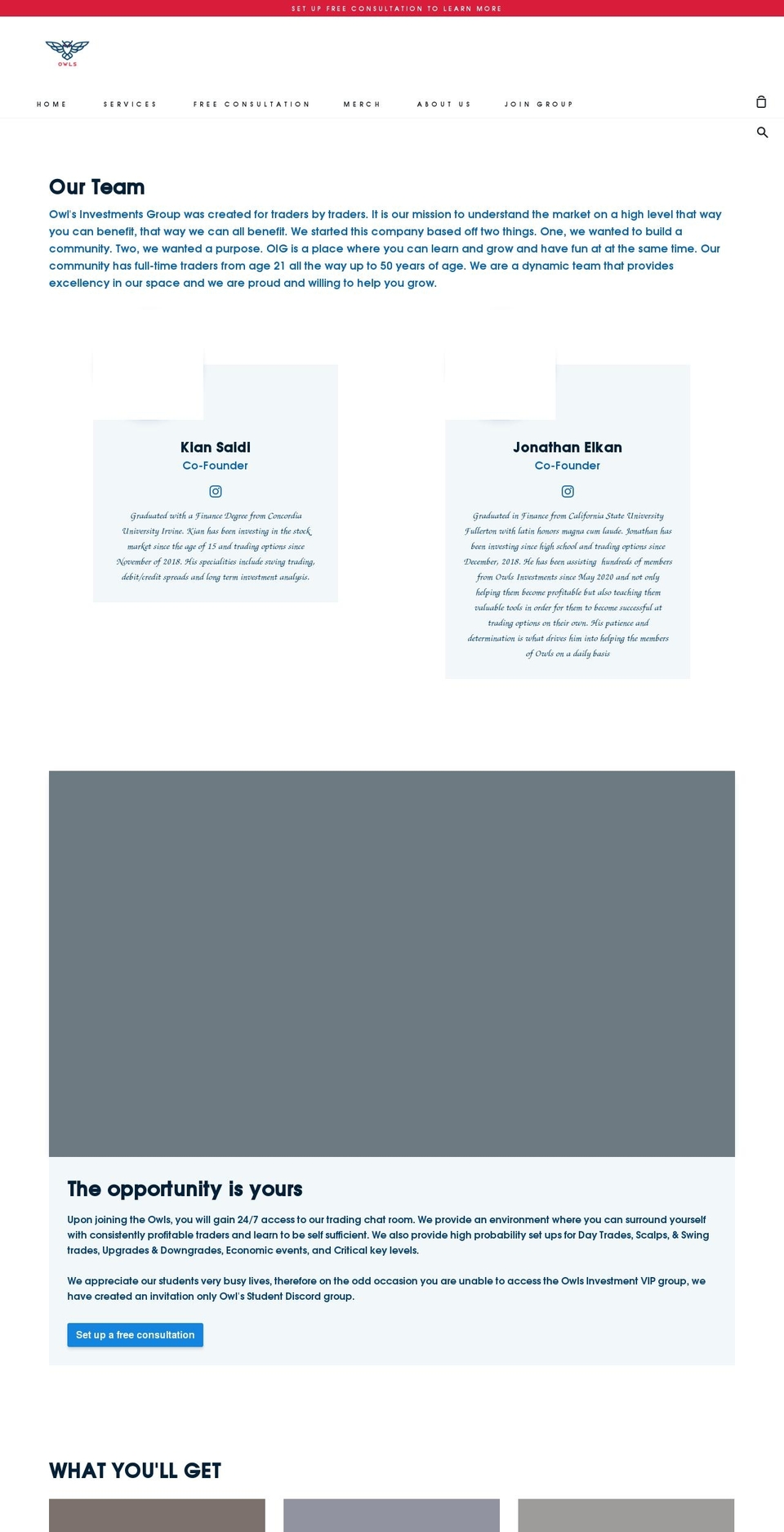 owlsinvestments.com shopify website screenshot