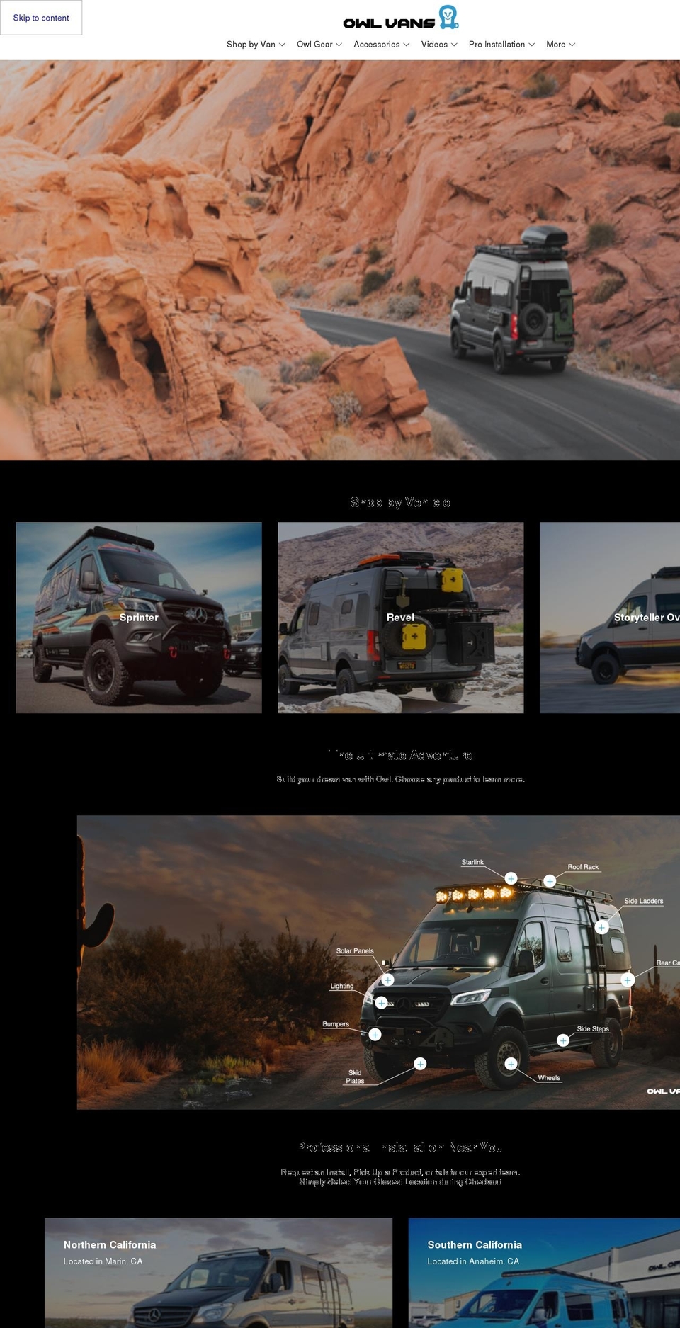 owlvans.com shopify website screenshot