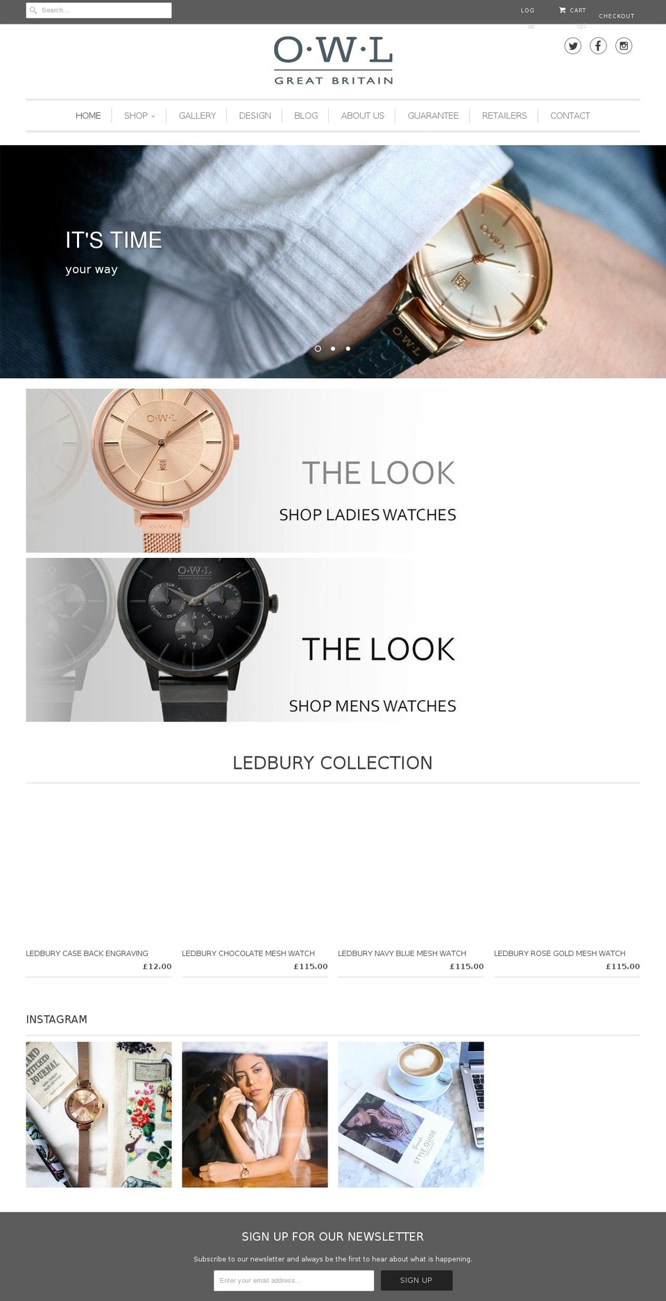 owlwatches.com shopify website screenshot