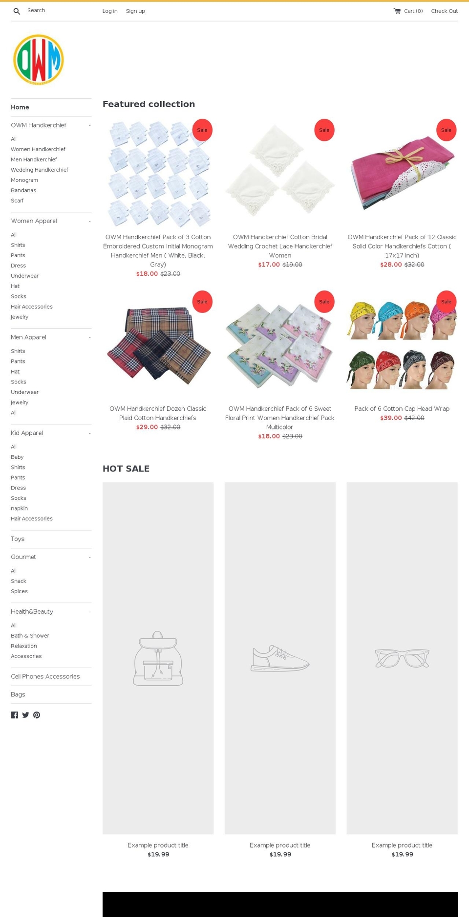 owmwholesale.com — Shopify storefront screenshot