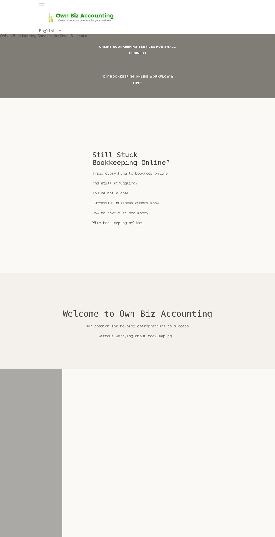 ownbizaccounting.com shopify website screenshot