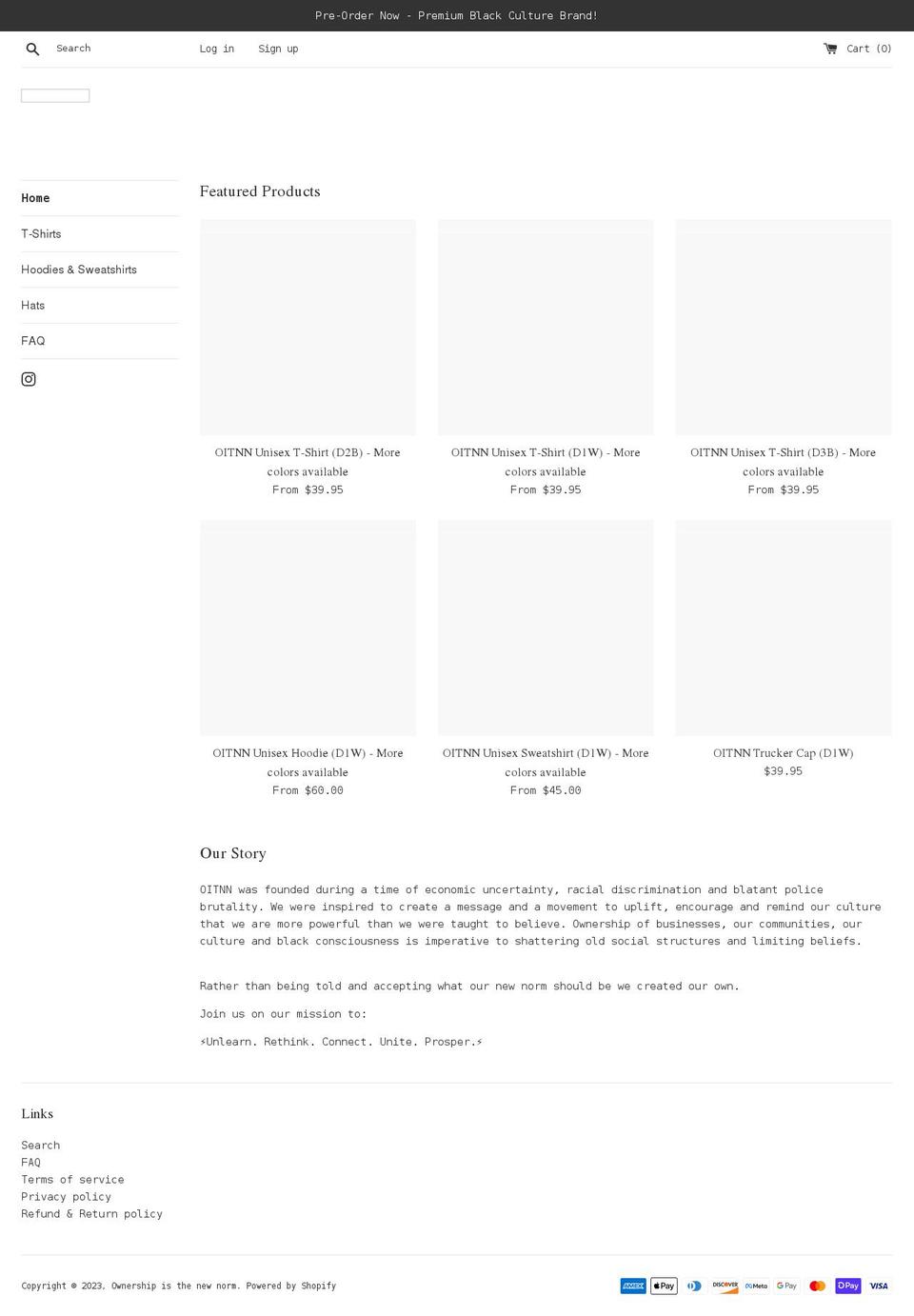 ownershipisthenewnorm.com shopify website screenshot