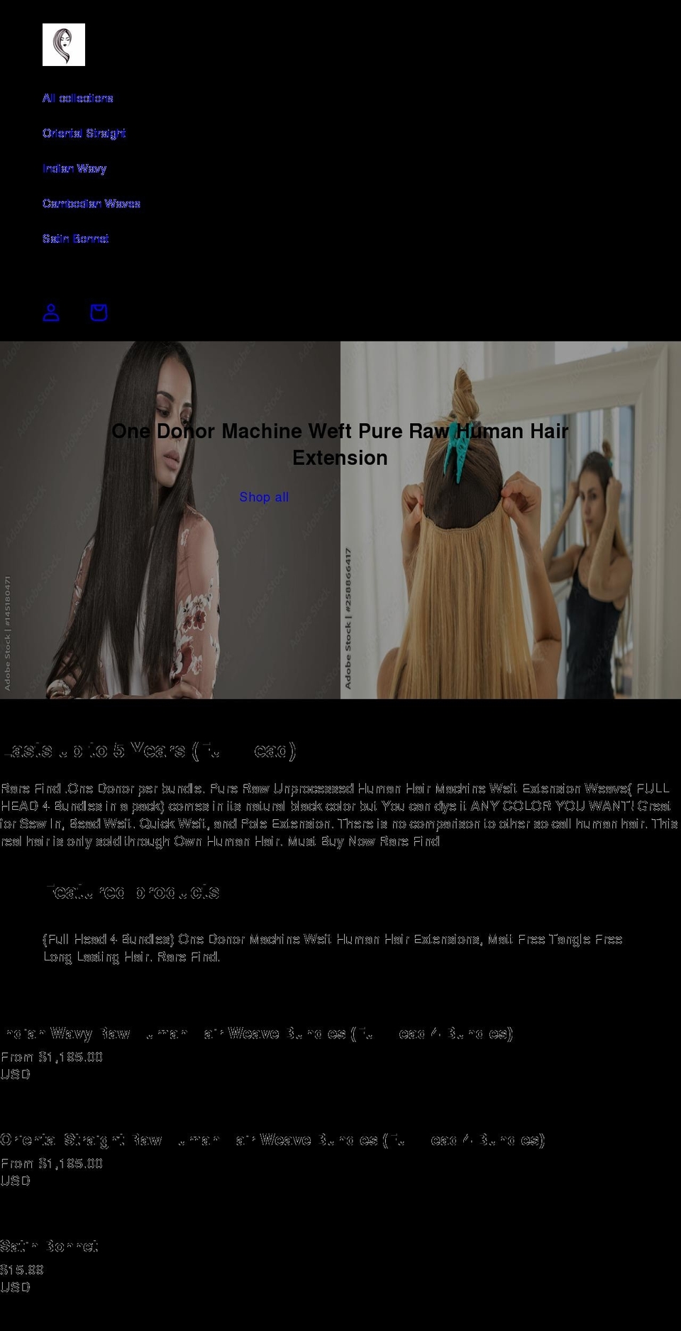 ownhumanhair.com shopify website screenshot