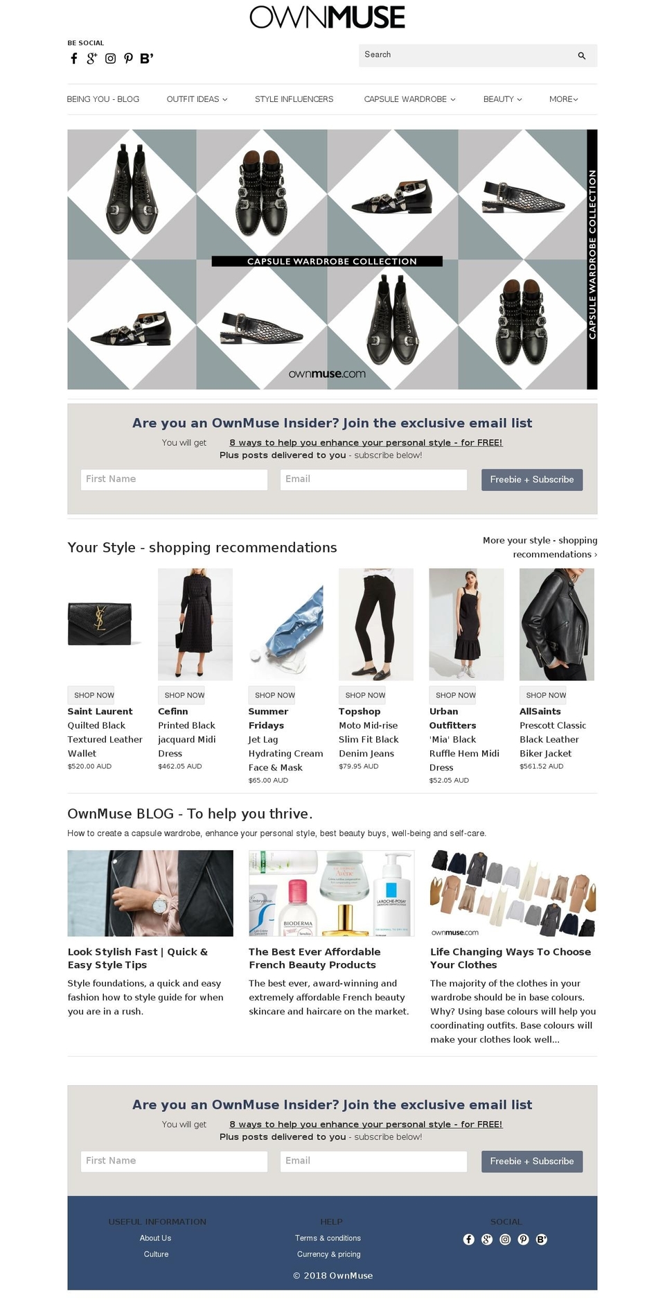 ownmuse.com — Shopify storefront screenshot