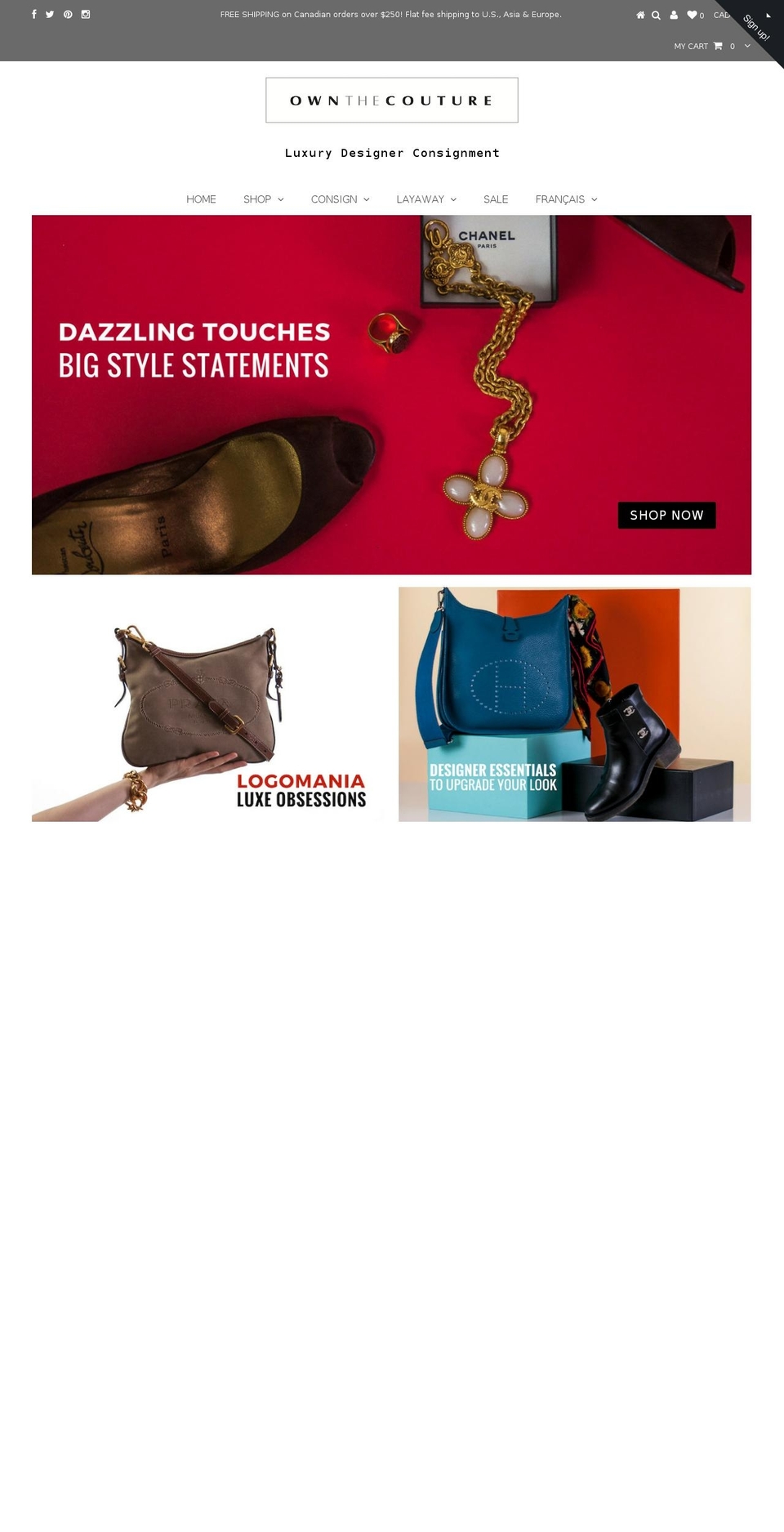 ownthecouture.com shopify website screenshot