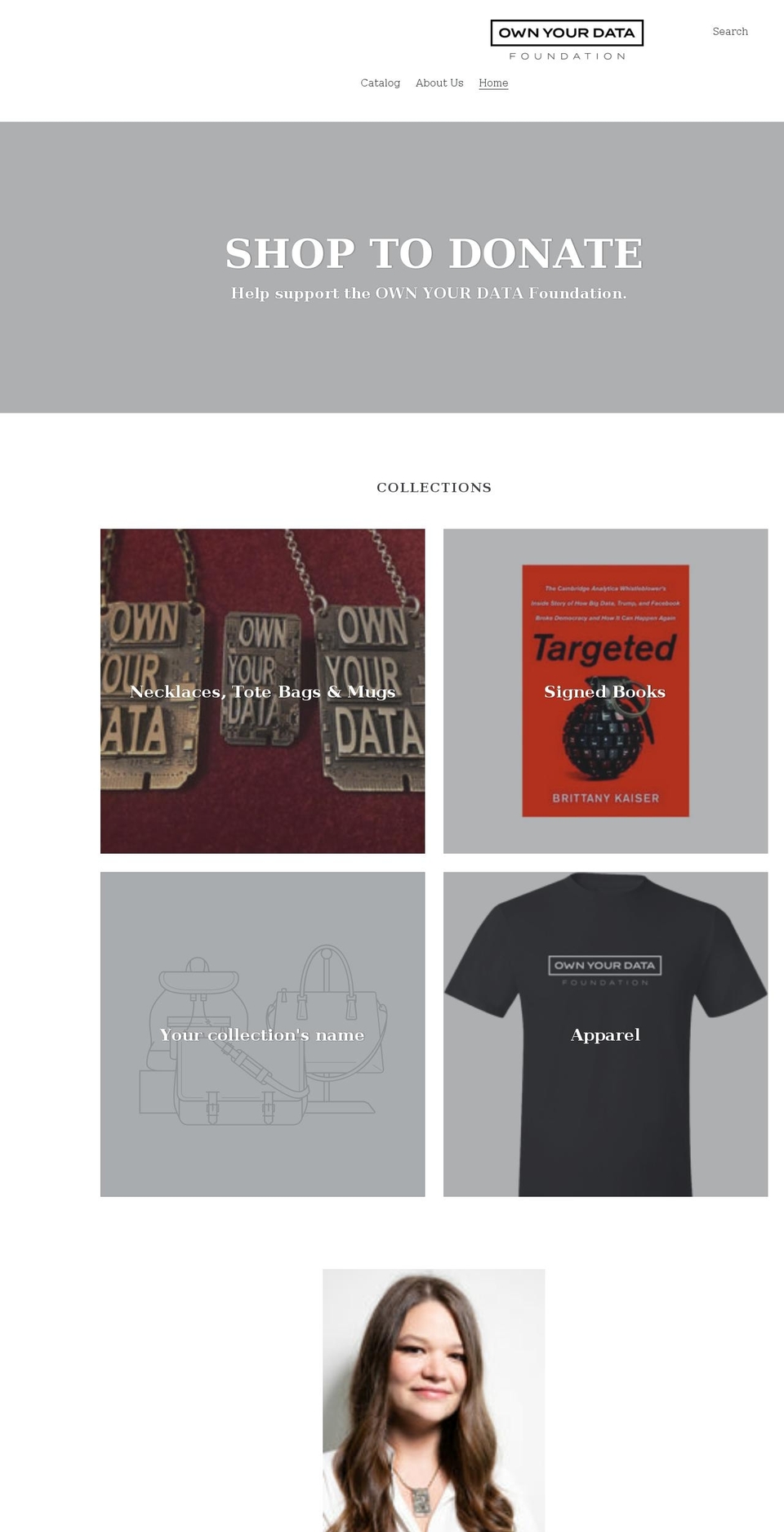 ownyourdatafoundation.com shopify website screenshot