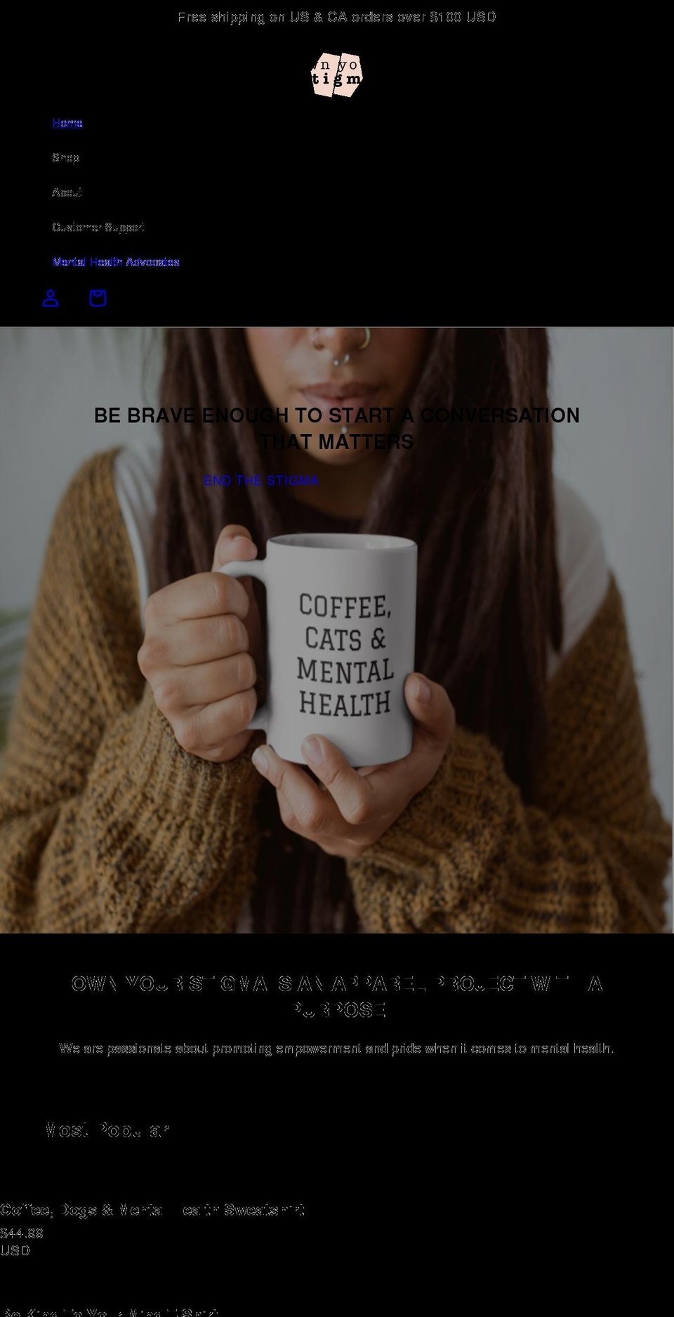 ownyourstigma.com shopify website screenshot