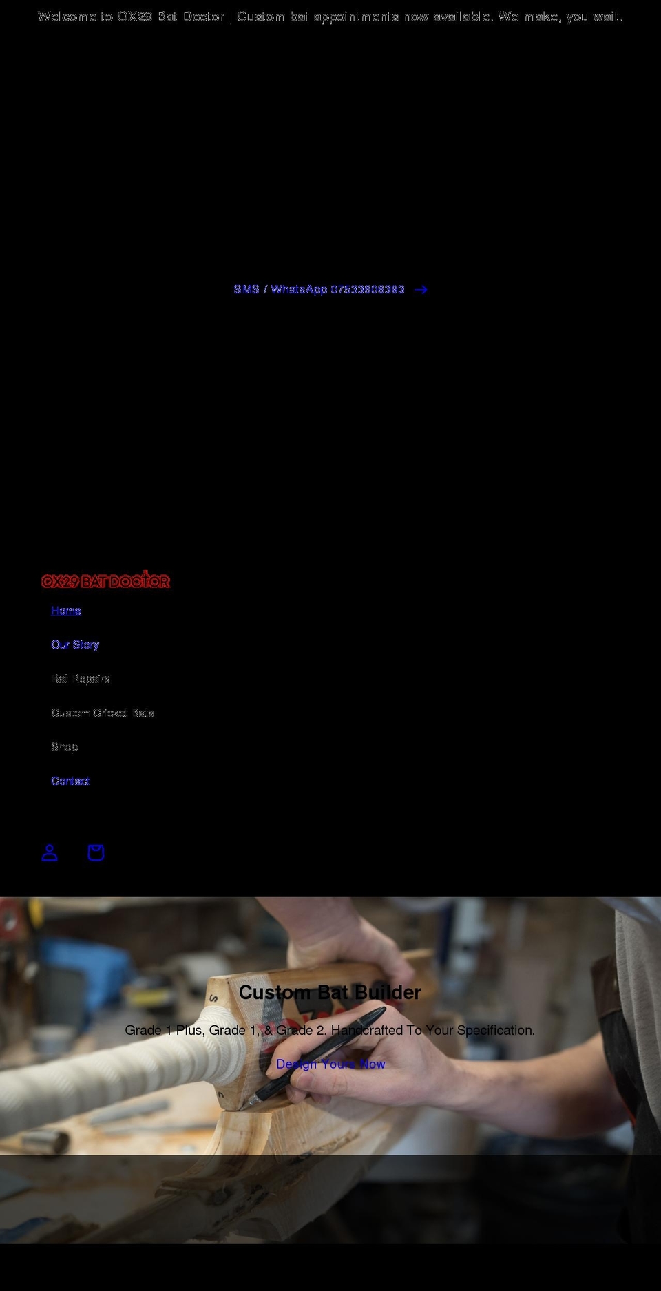 ox29batdoctor.co.uk shopify website screenshot