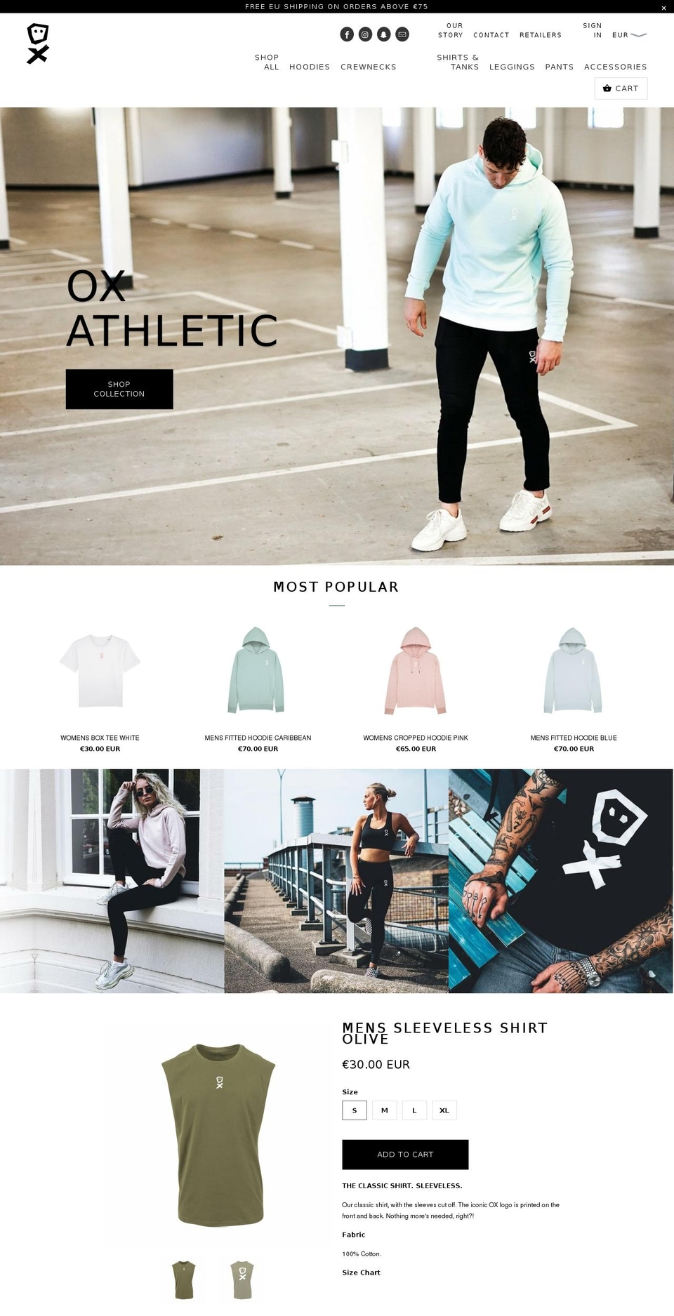 oxathletic.com — Shopify storefront screenshot