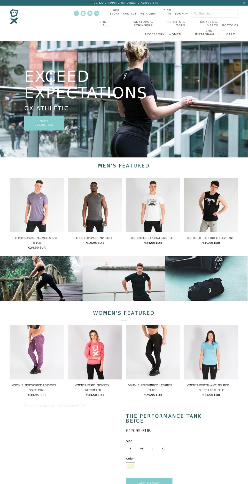 oxathletics.com shopify website screenshot