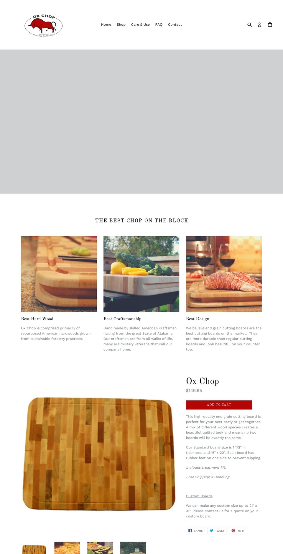 oxchop.com — Shopify storefront screenshot