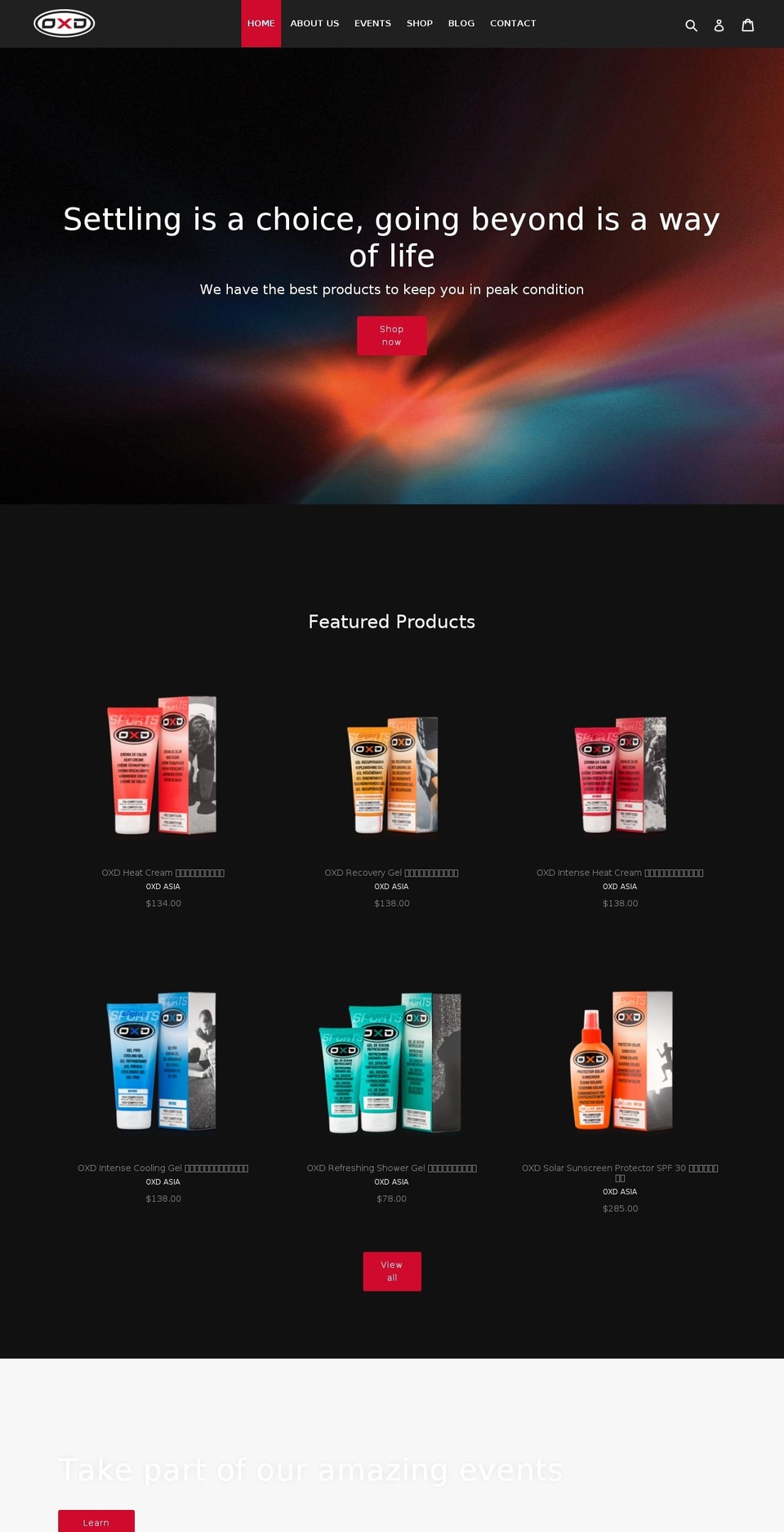 oxdasia.com — Shopify storefront screenshot
