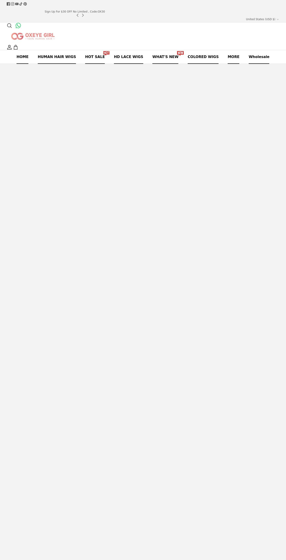 oxeyegirl.com shopify website screenshot