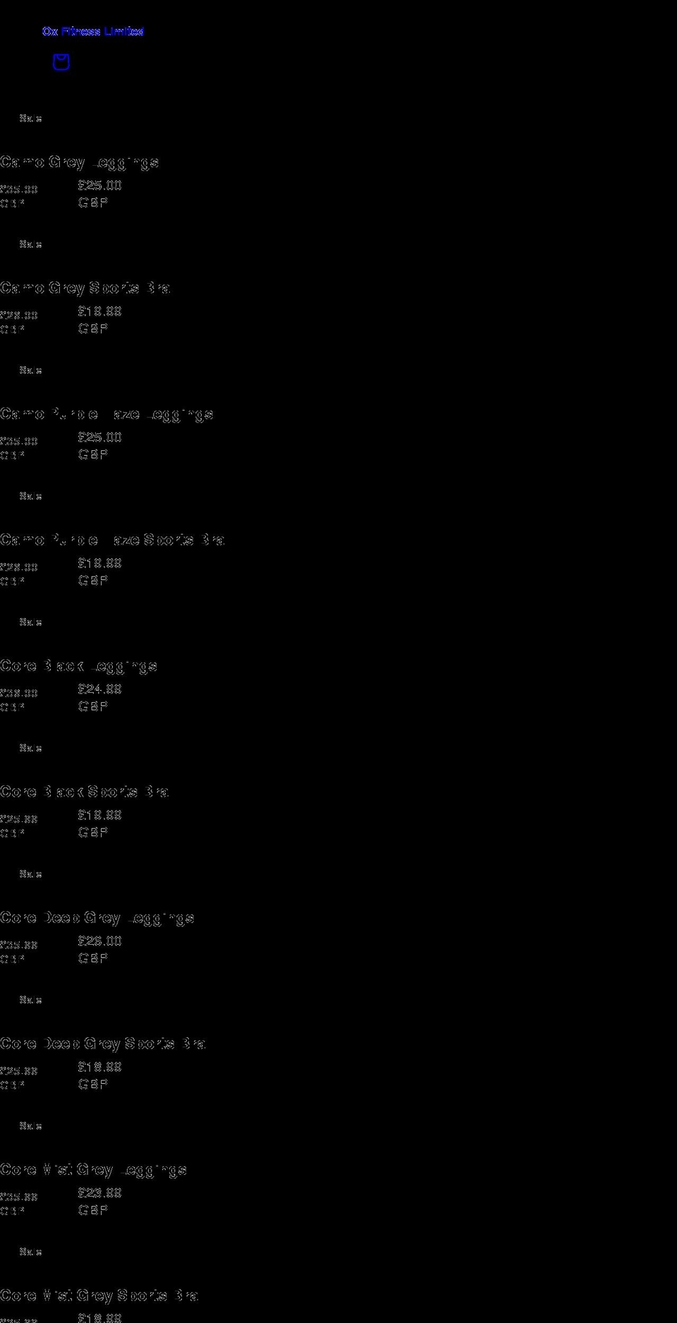 oxfitness.com shopify website screenshot