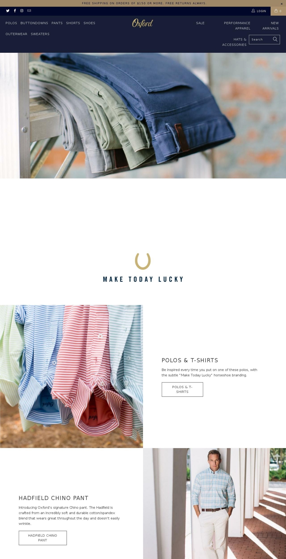 oxford.clothing shopify website screenshot