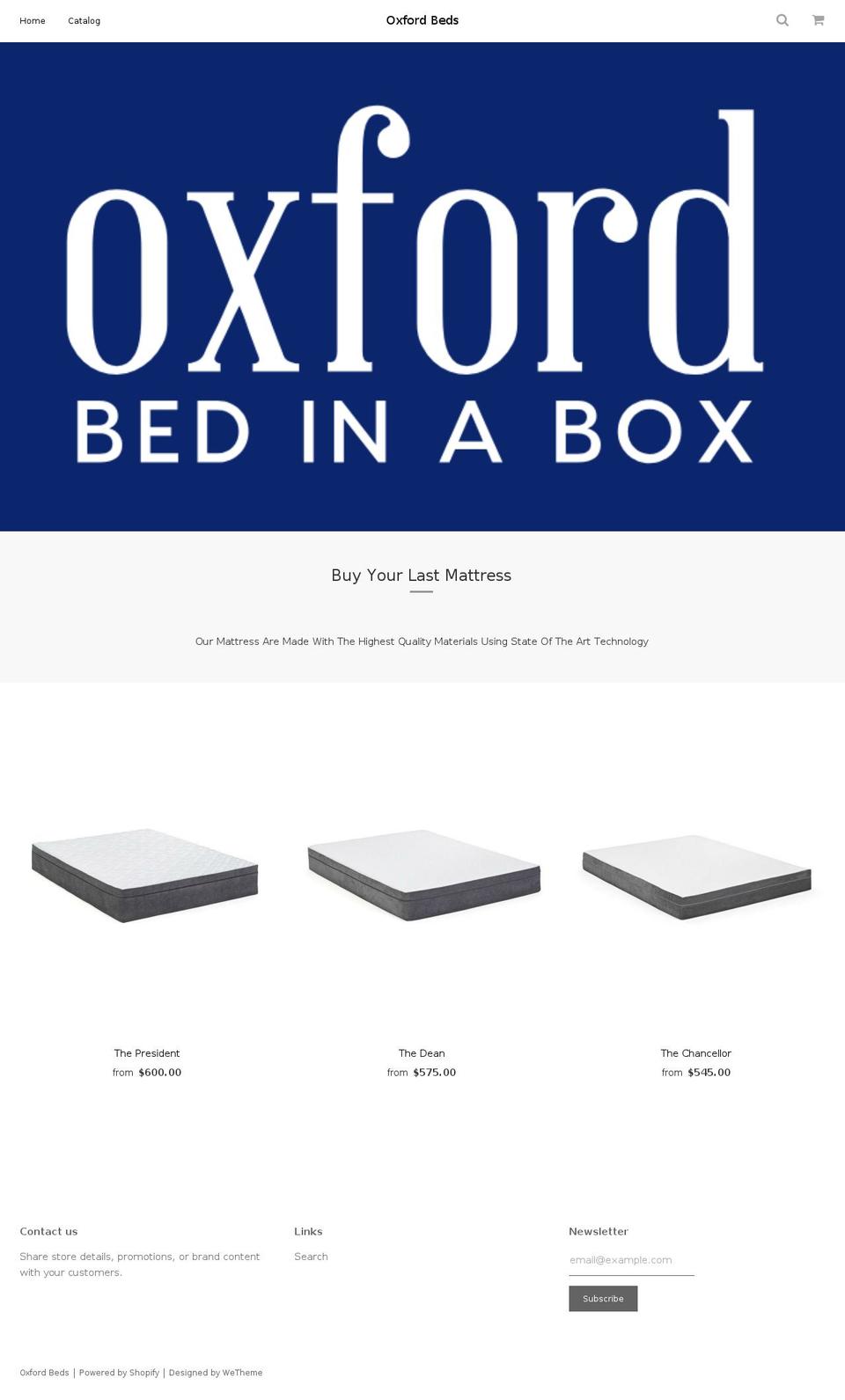 oxfordbed.com — Shopify storefront screenshot