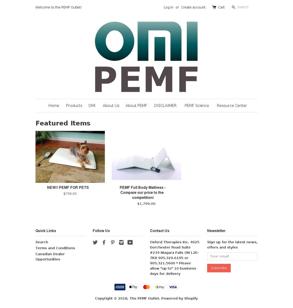 oxfordtherapies.com — Shopify storefront screenshot