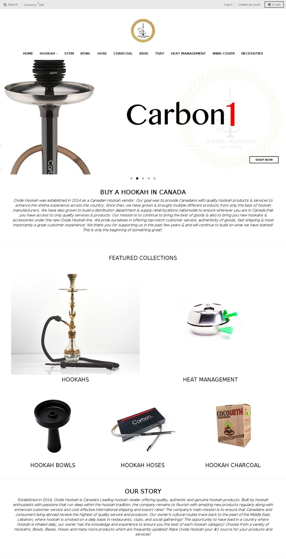 oxidehookah.com shopify website screenshot