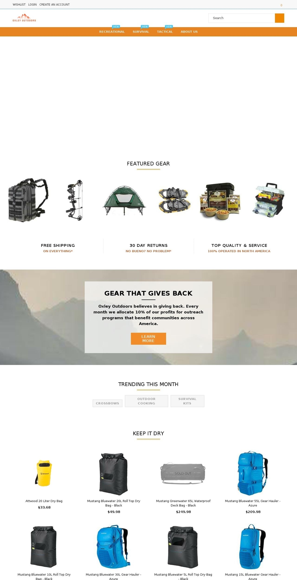 nexgeek-default Shopify theme site example oxleyoutdoors.com