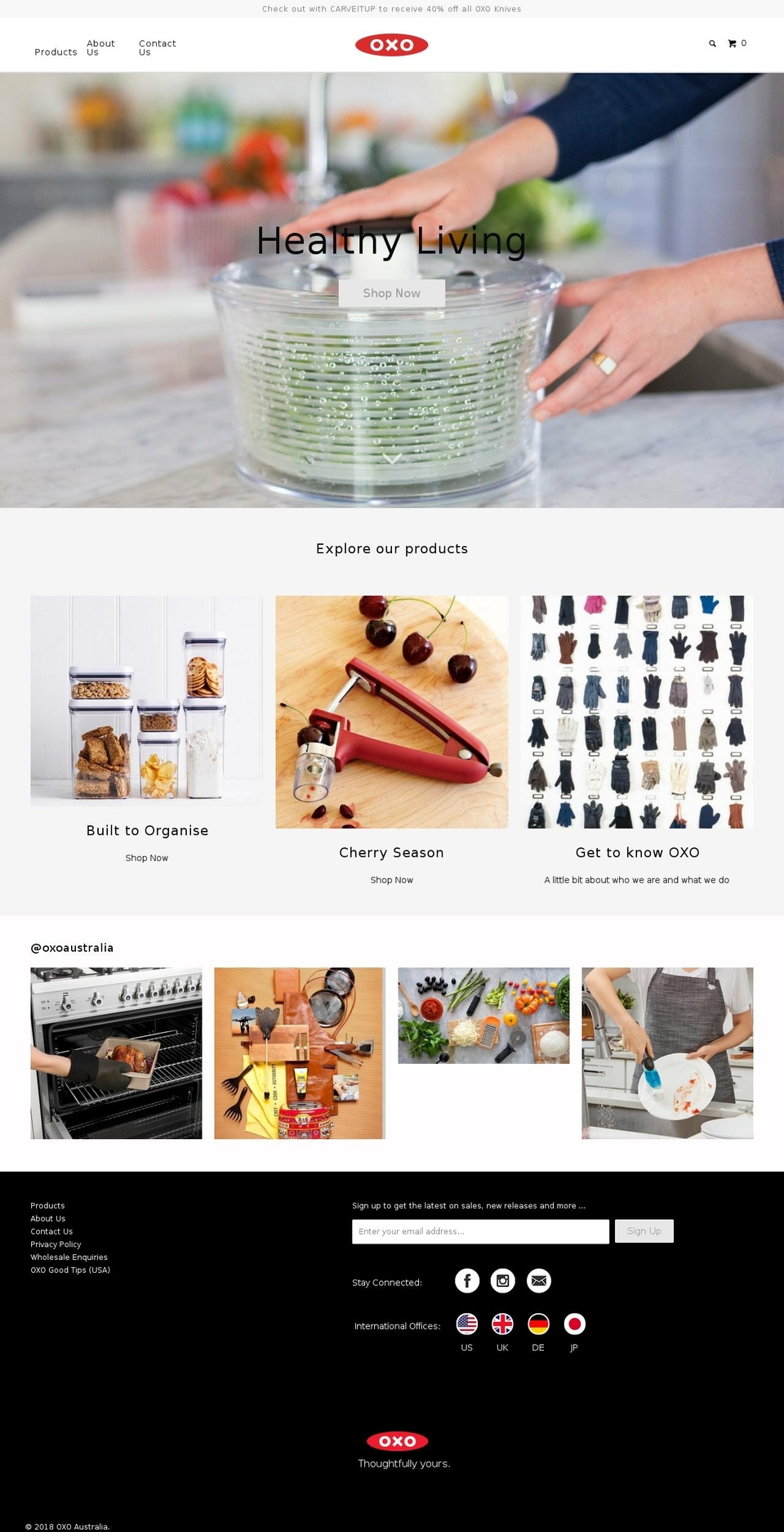oxoaustralia.com shopify website screenshot