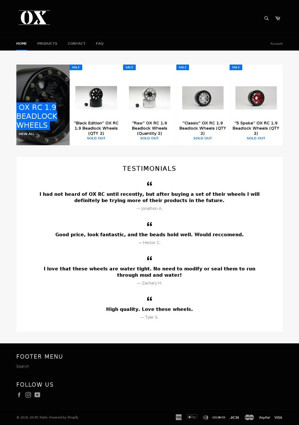 oxrcparts.com — Shopify storefront screenshot