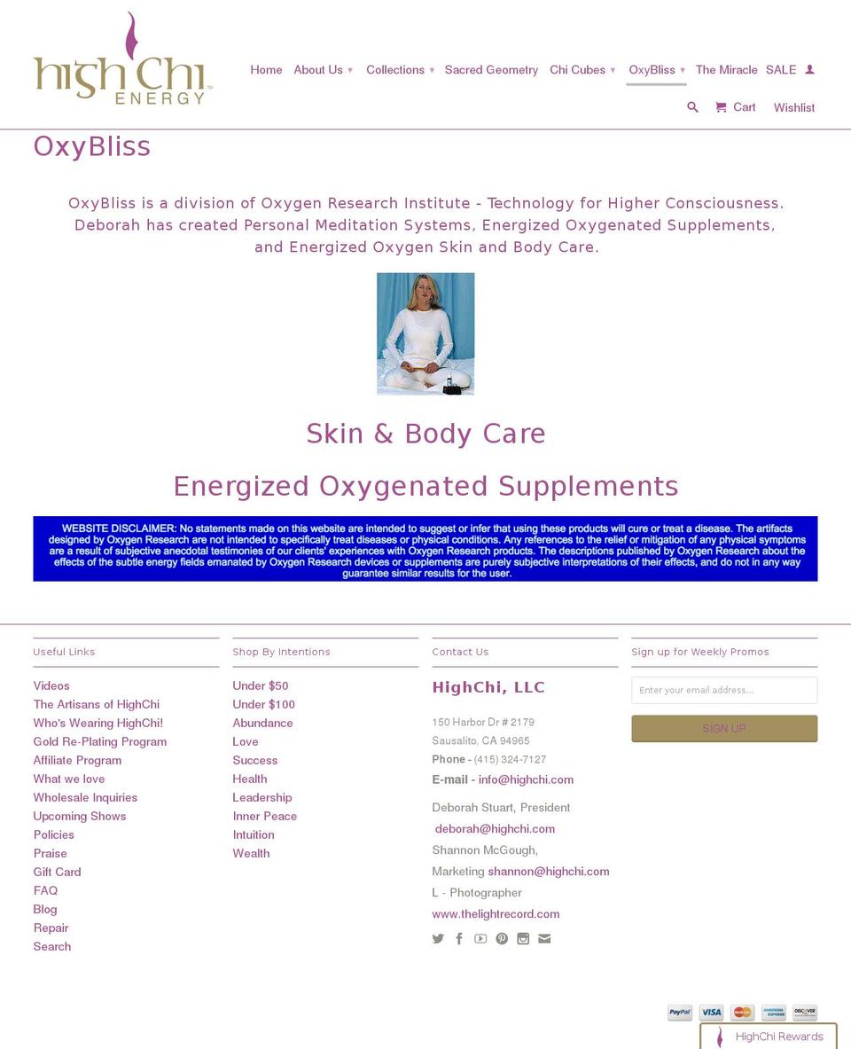 oxybliss.info shopify website screenshot