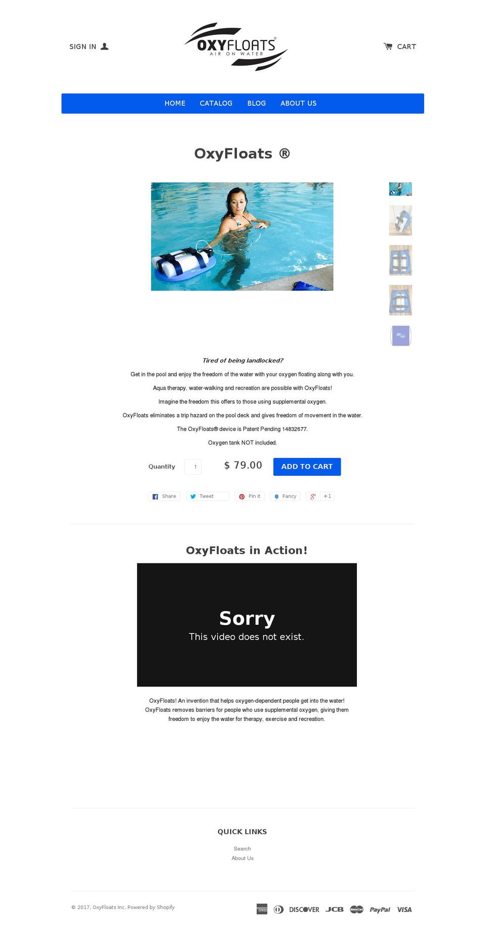 oxyfloats.com shopify website screenshot