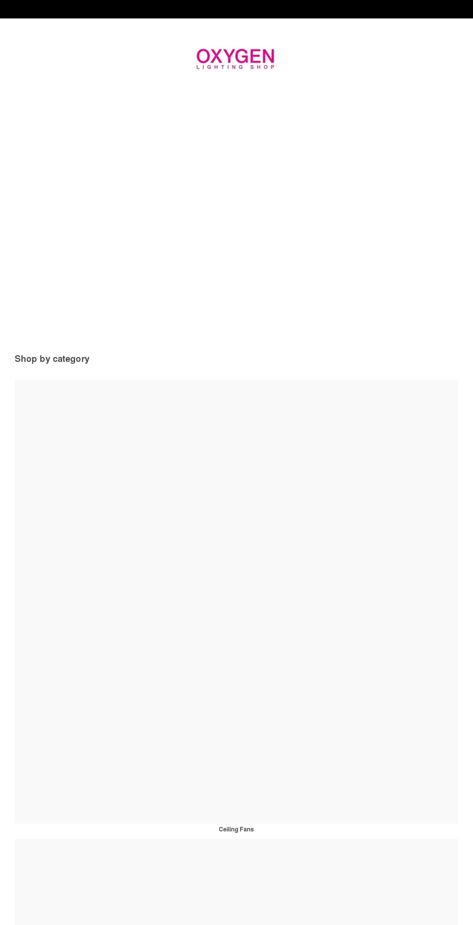 oxygen.lighting shopify website screenshot