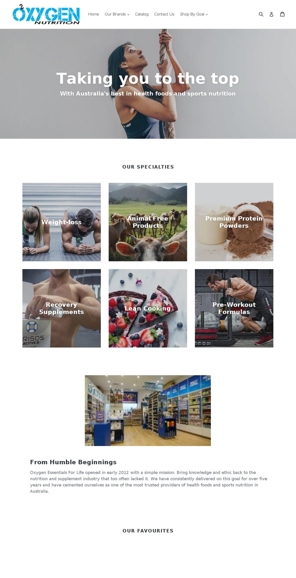 oxygenefl.com.au shopify website screenshot