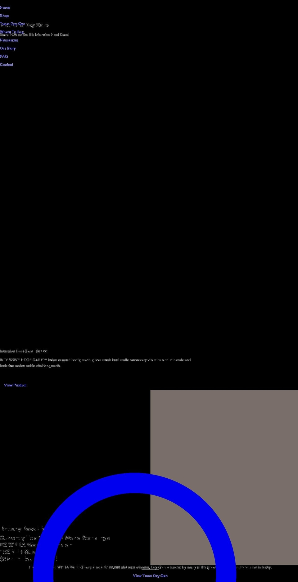 oxygenequine.com shopify website screenshot