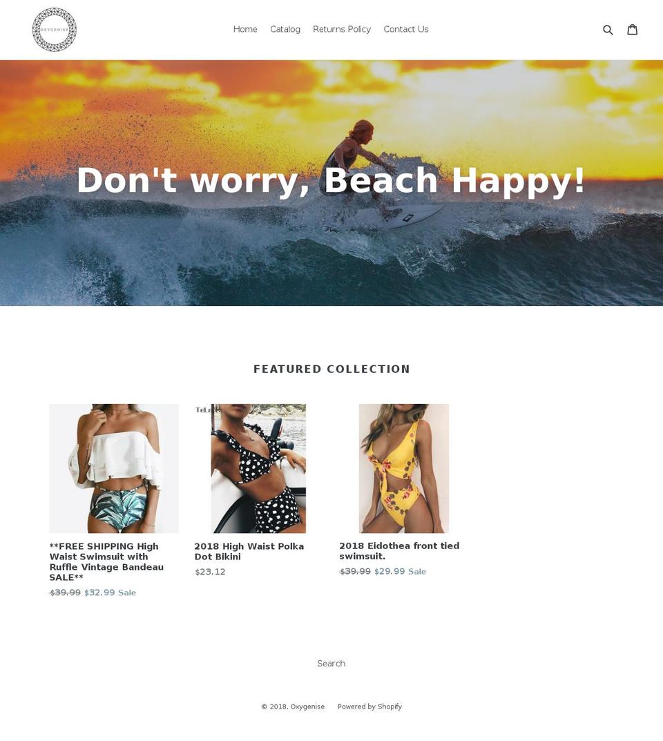 oxygenise.com shopify website screenshot