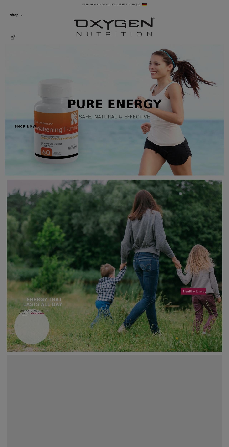 oxygen Shopify theme site example oxygennutrition.net