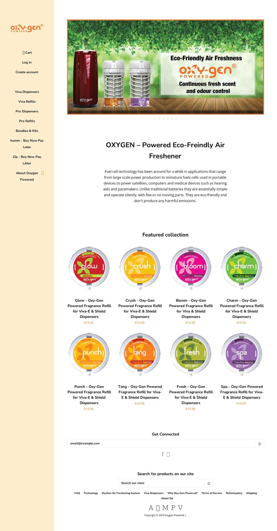 oxygenpowered.com.au shopify website screenshot