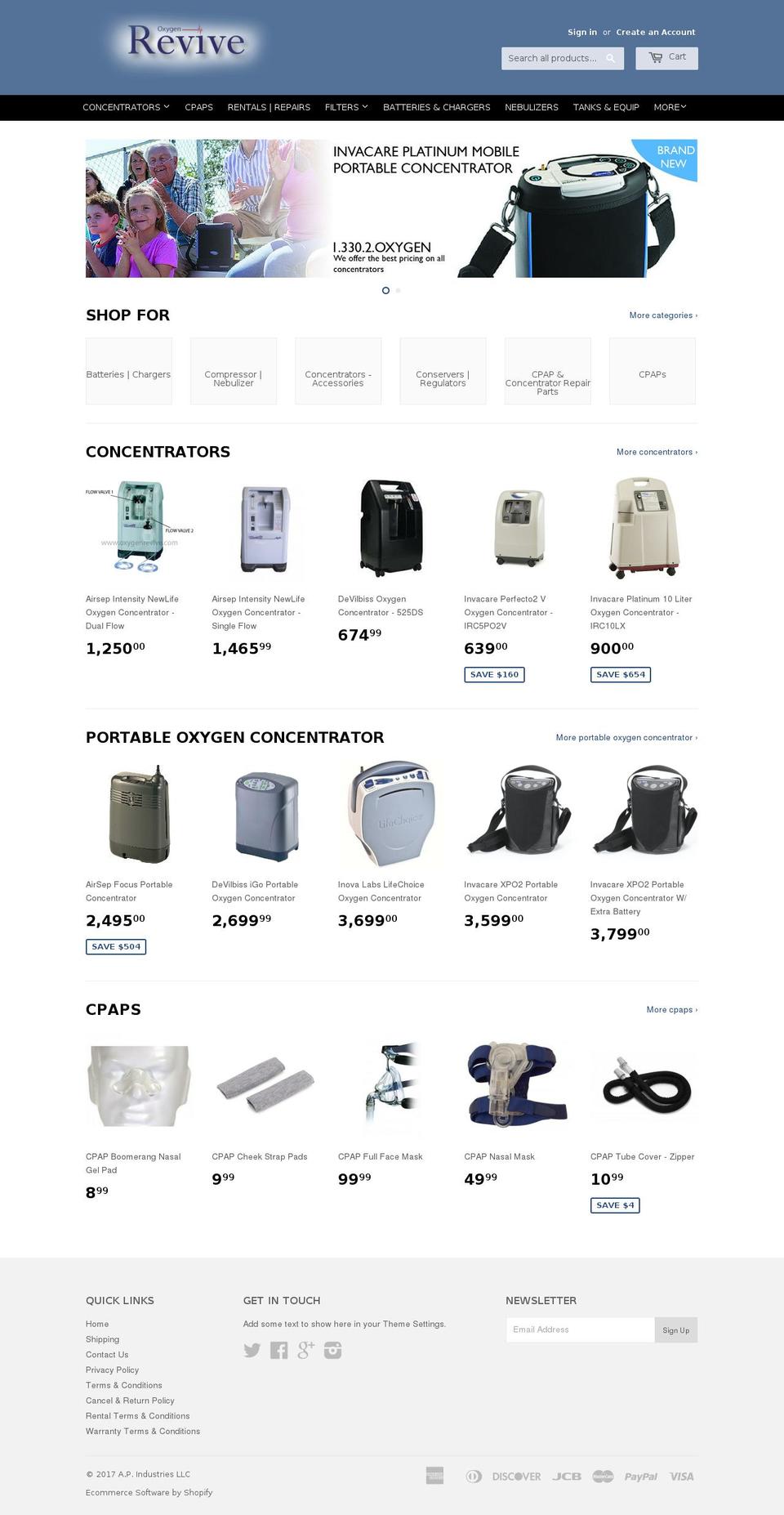 oxygenrevive.com shopify website screenshot