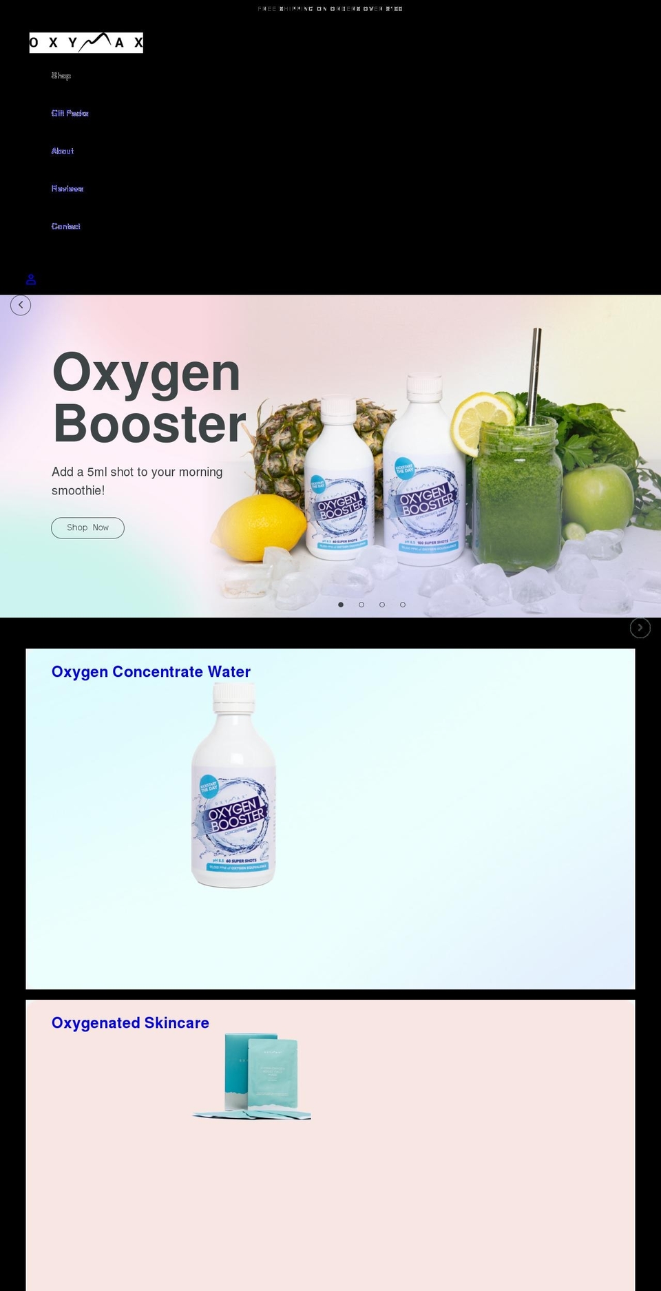 oxymax.com.au shopify website screenshot