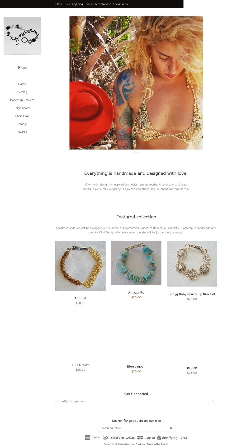 oxymorondesigns.com — Shopify storefront screenshot