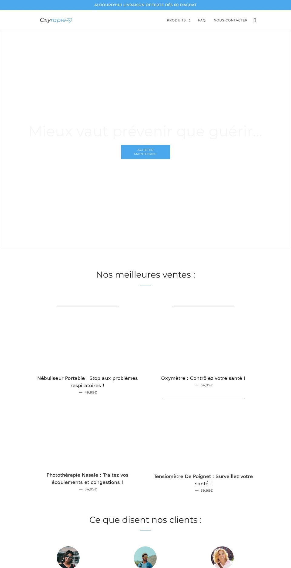 oxyrapie.com shopify website screenshot