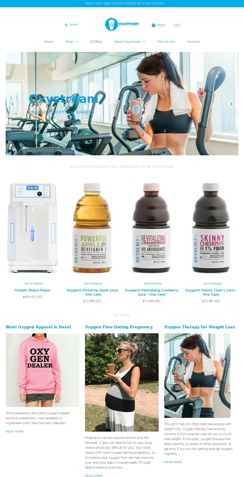oxystream.com shopify website screenshot