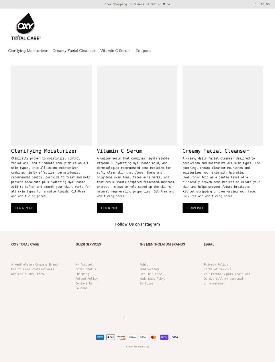oxytotalcare.com shopify website screenshot